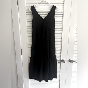 Quince Women’s 100% Organic Cotton Gauze Tiered Maxi Dress / Black / XS